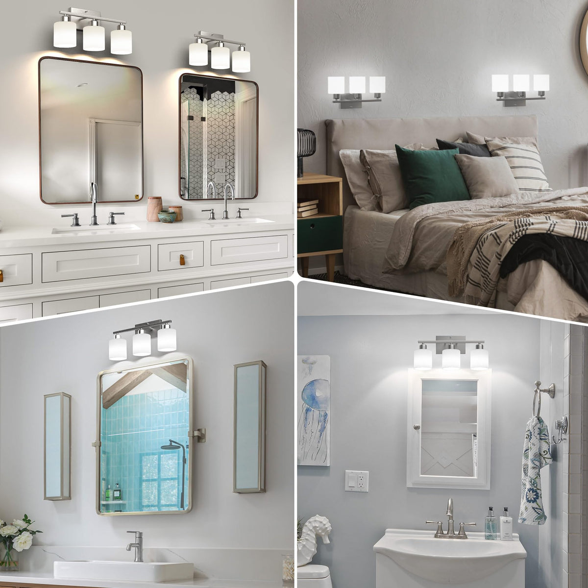 Dekang easy-installation vanity light with complete mounting hardware.