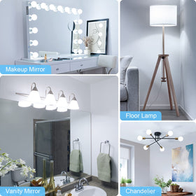 Dekang G25 flicker-free globe bulbs ideal for makeup and study spaces.