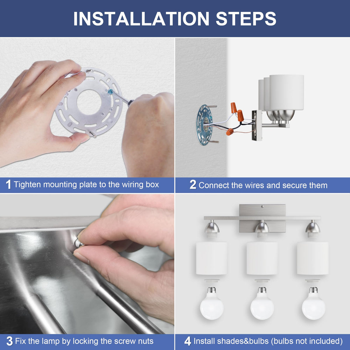 Dekang quick install bathroom light with mounting hardware