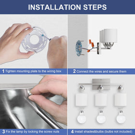 Dekang quick install bathroom light with mounting hardware
