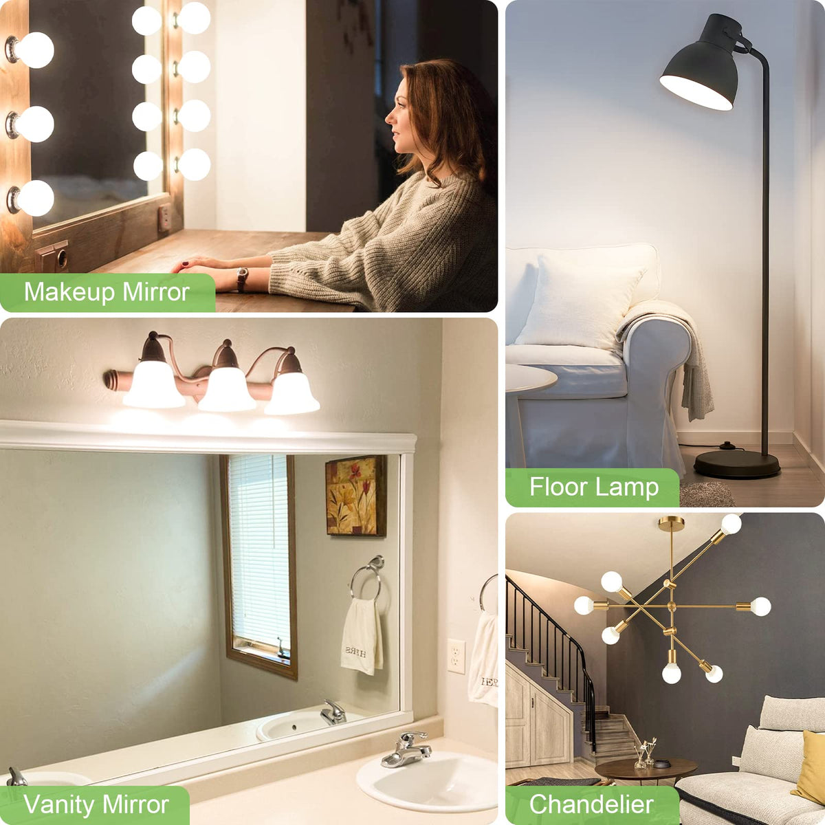 Dekang CRI 85+ bulbs highlight colors realistically.
