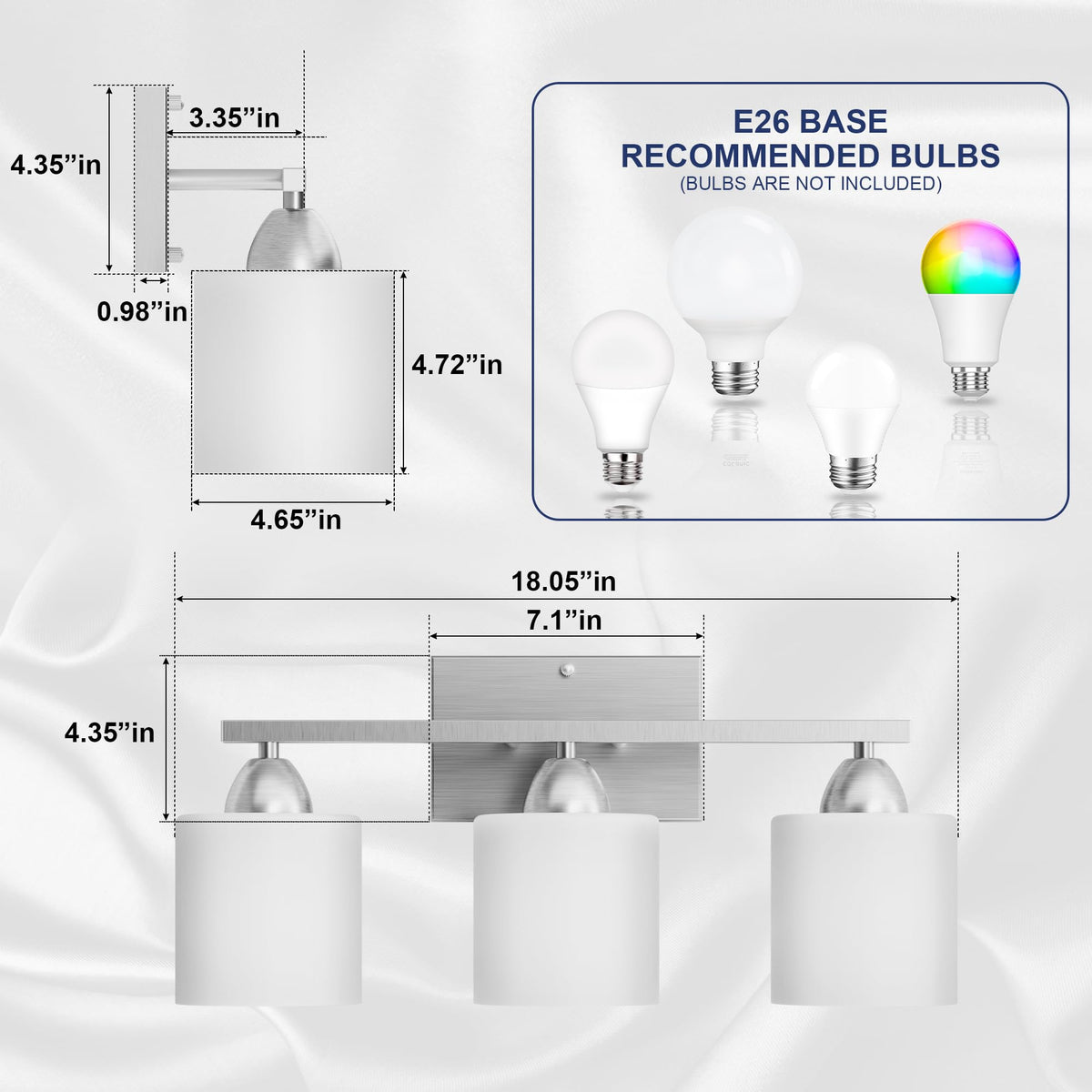 Dekang 3-light vanity fixture assembly over vanity