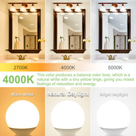 Dekang vanity bulbs installation demonstrates easy E26 base compatibility.