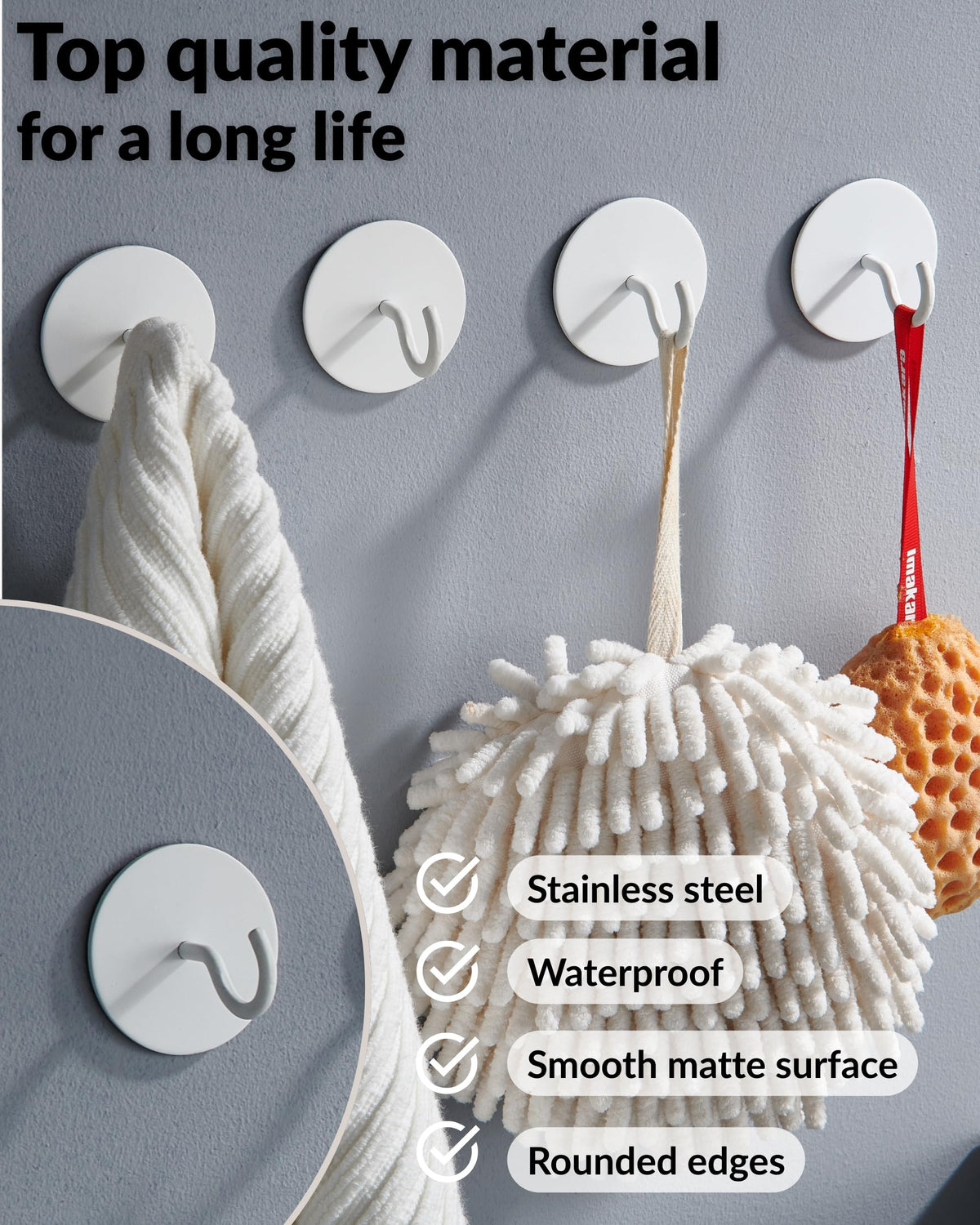 DEKAZIA outdoor weatherproof hook for garden or balcony