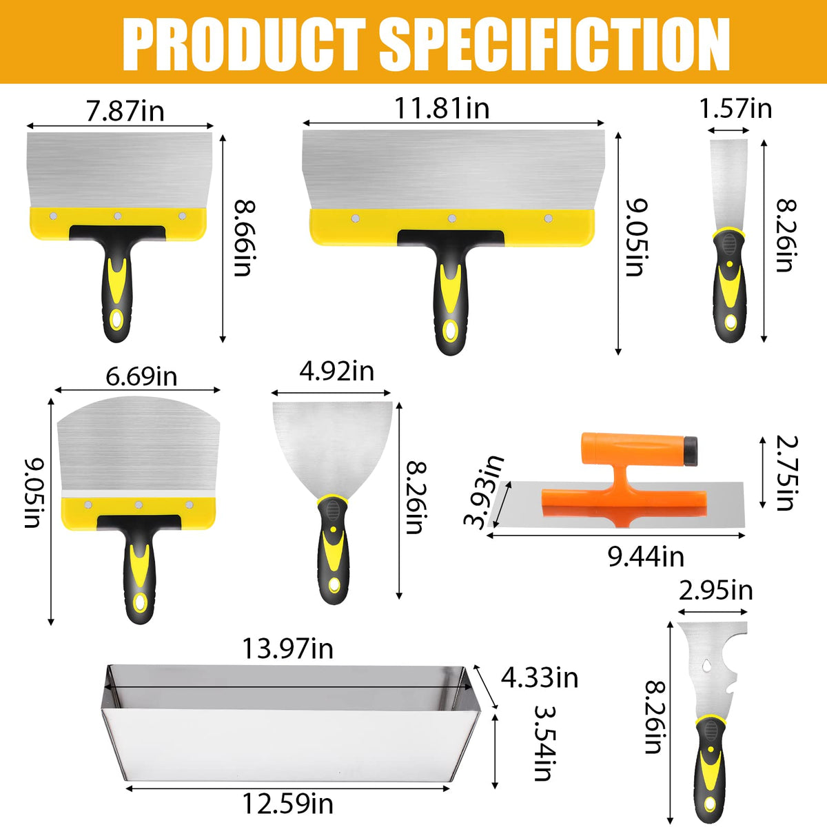 DEKEones taping knife for smooth joints and efficient compound coverage