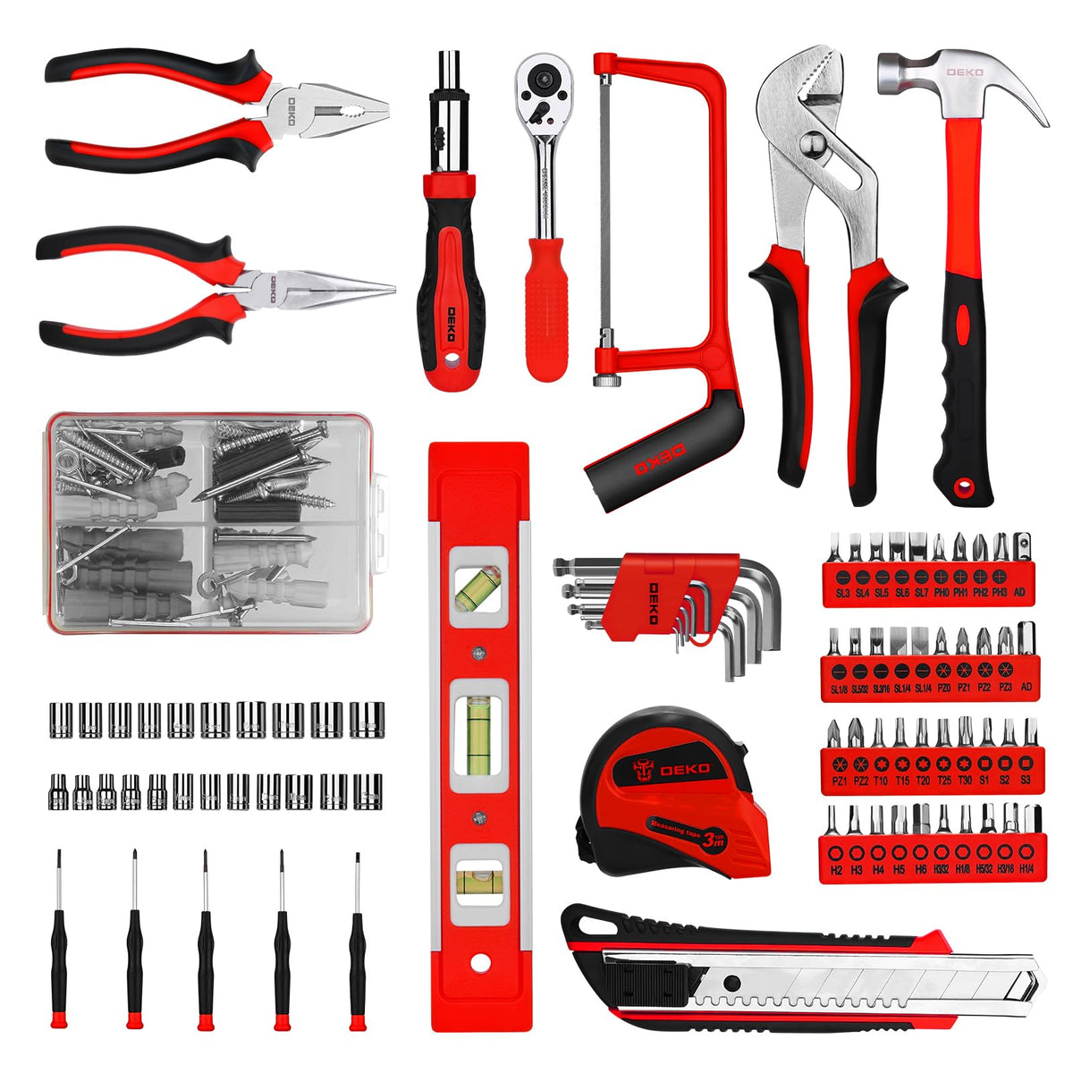 DEKOPRO 1/4-inch sockets and ratchet with precise 72-tooth mechanism for tight spaces