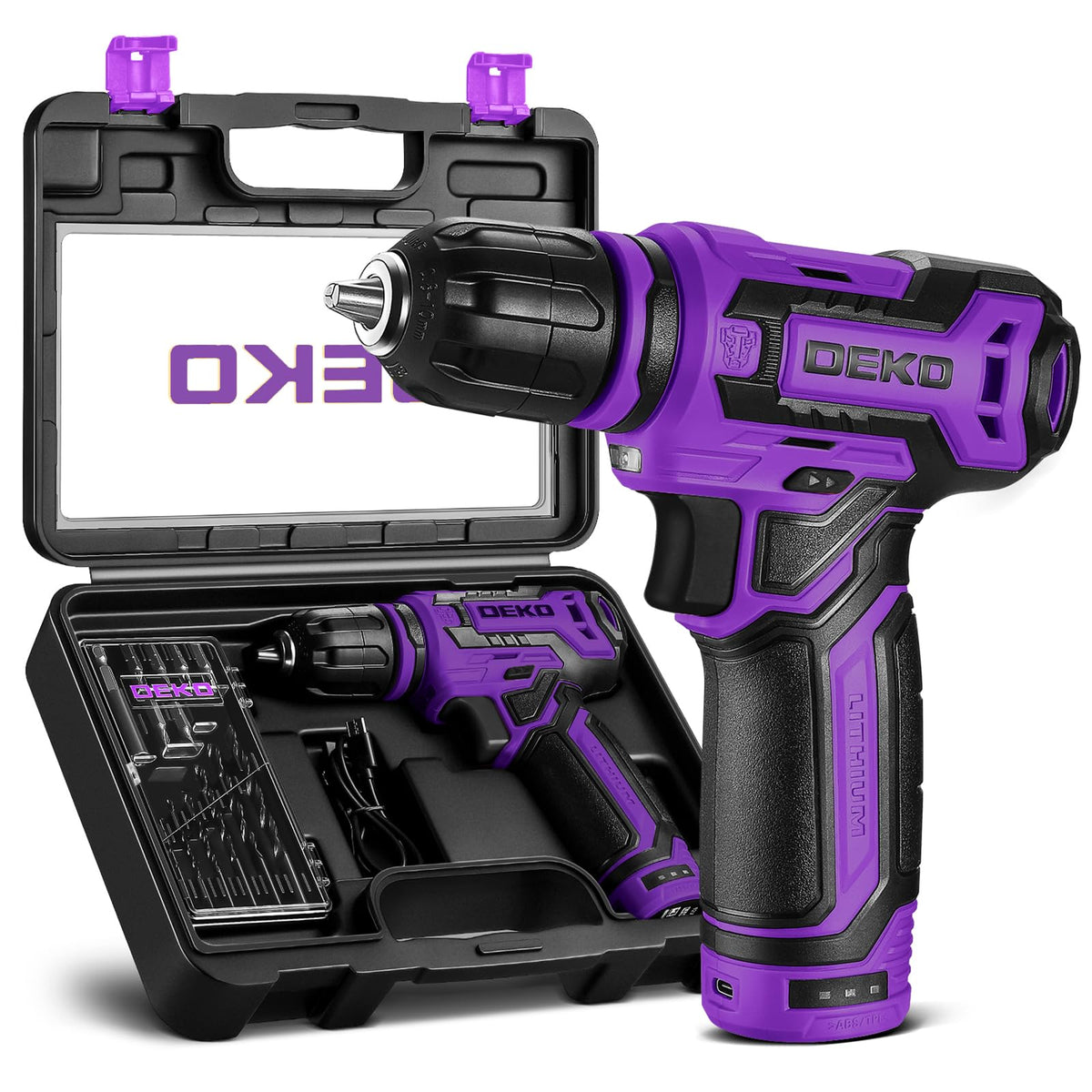 DEKOPRO 12V cordless drill front view for precise DIY tasks