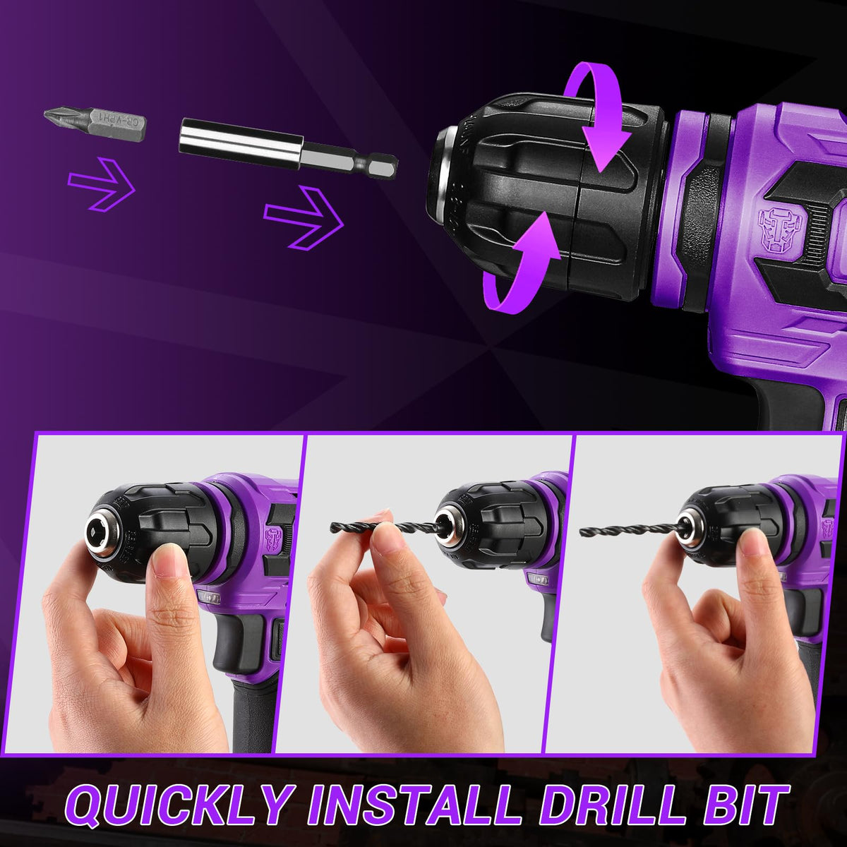 DEKOPRO 12V cordless drill Type-C charging cable for convenient recharge