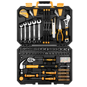 DEKOPRO 158-piece tool set compact case exterior with dirt-resistant design.