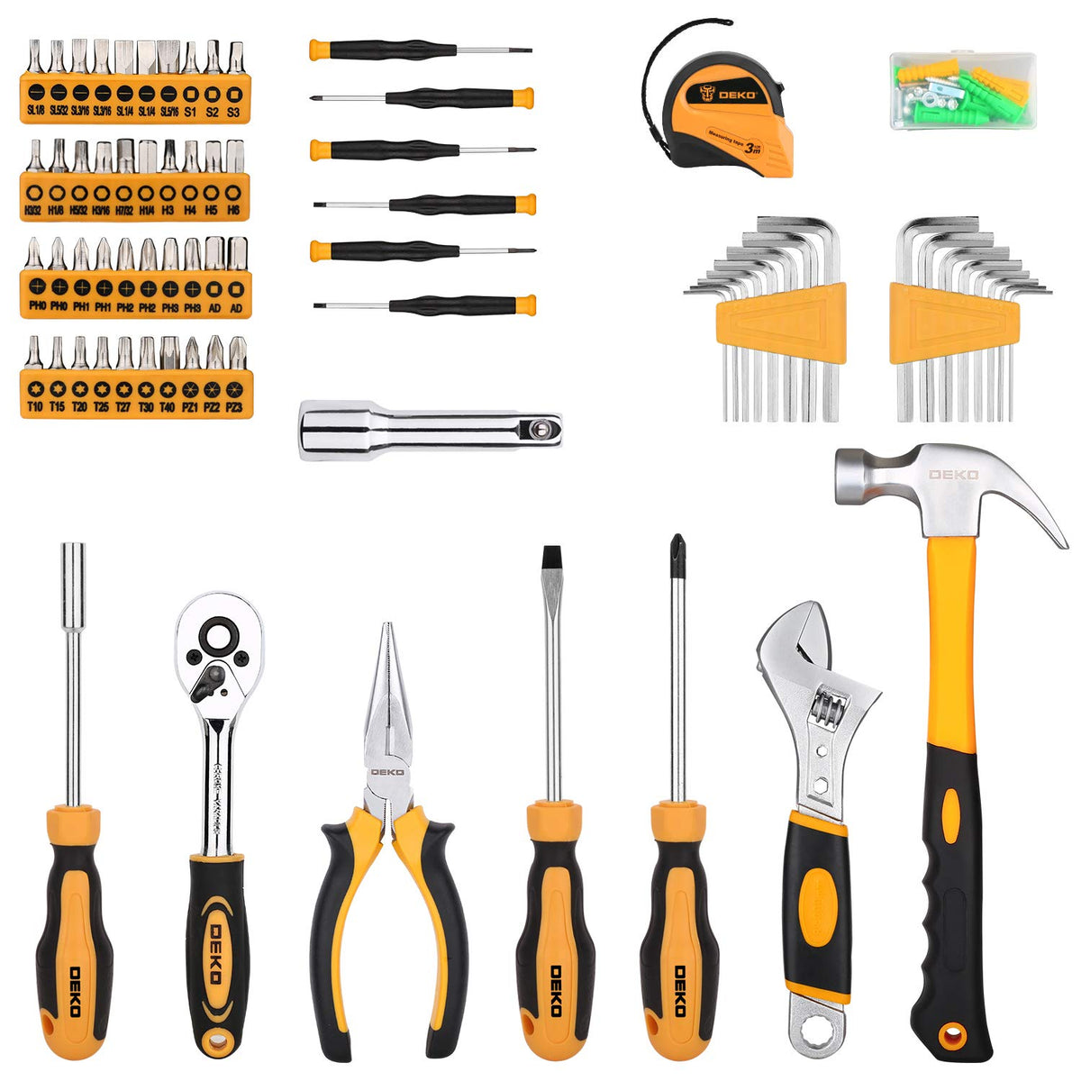 DEKOPRO 158-piece tool set wrench set for versatile home repairs.