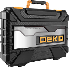 DEKOPRO 208-piece tool set hammer and spinner handle close-up