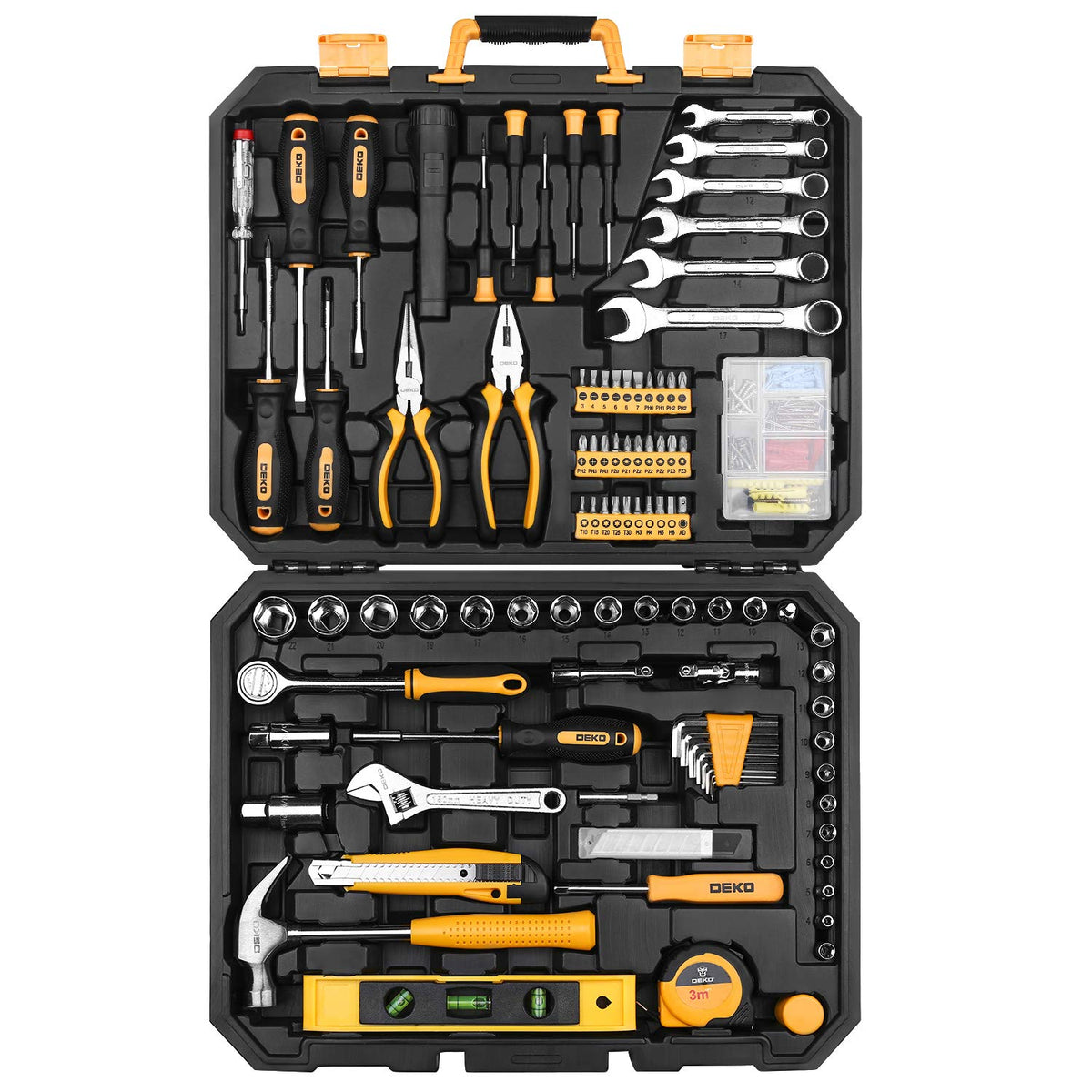 DEKOPRO 208-piece tool set long-nose pliers focus
