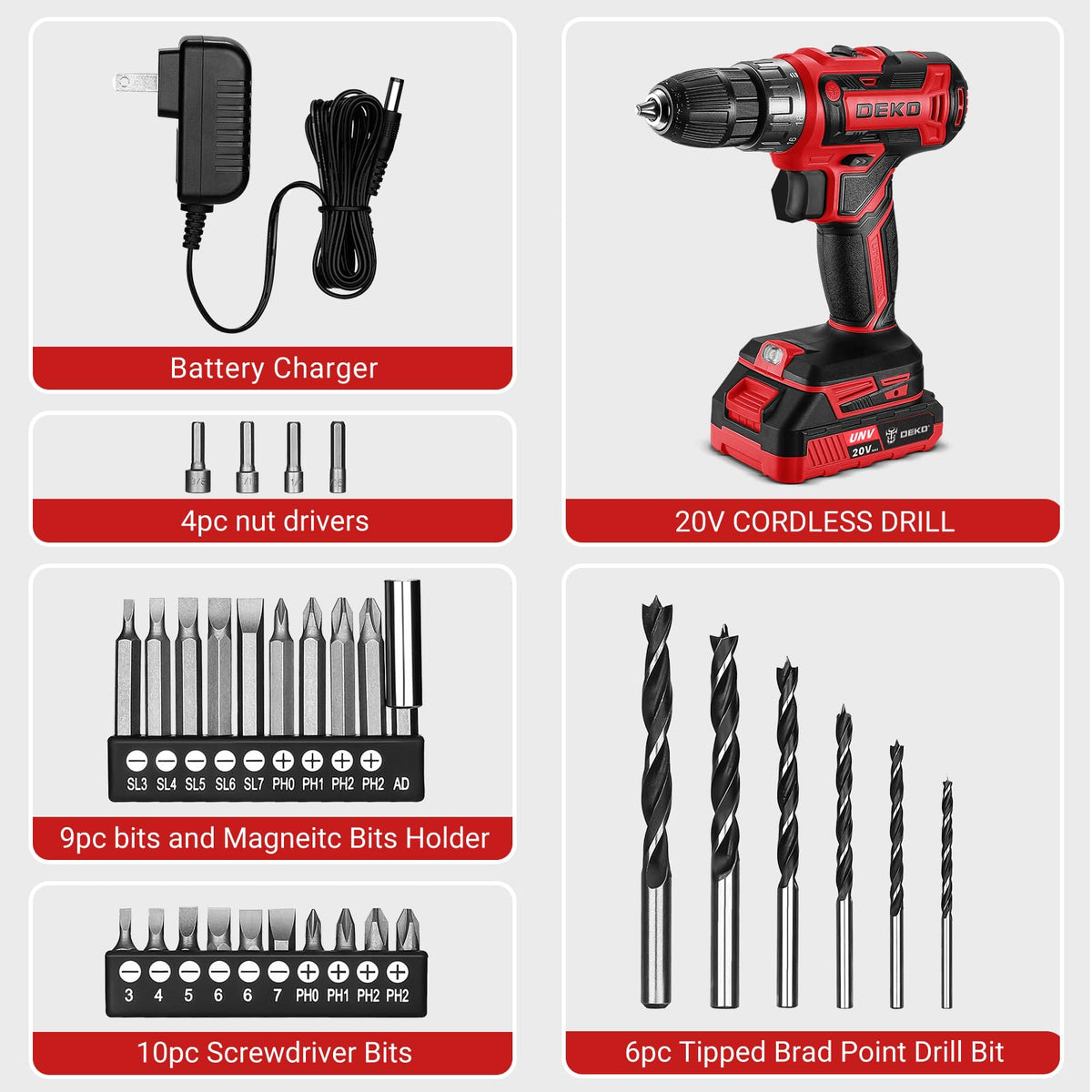 DEKOPRO 20V battery charger keeps power ready.