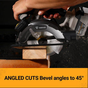 DEKOPRO adjustable bevel with laser aid for accurate cuts.