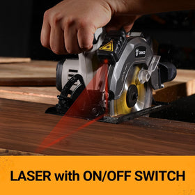 DEKOPRO laser-guided line improves visibility during cutting.