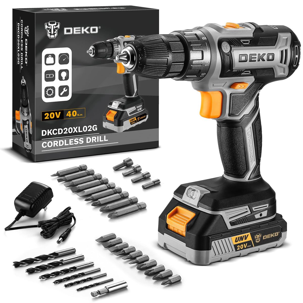 DEKOPRO cordless drill with compact design for easy handling during projects.