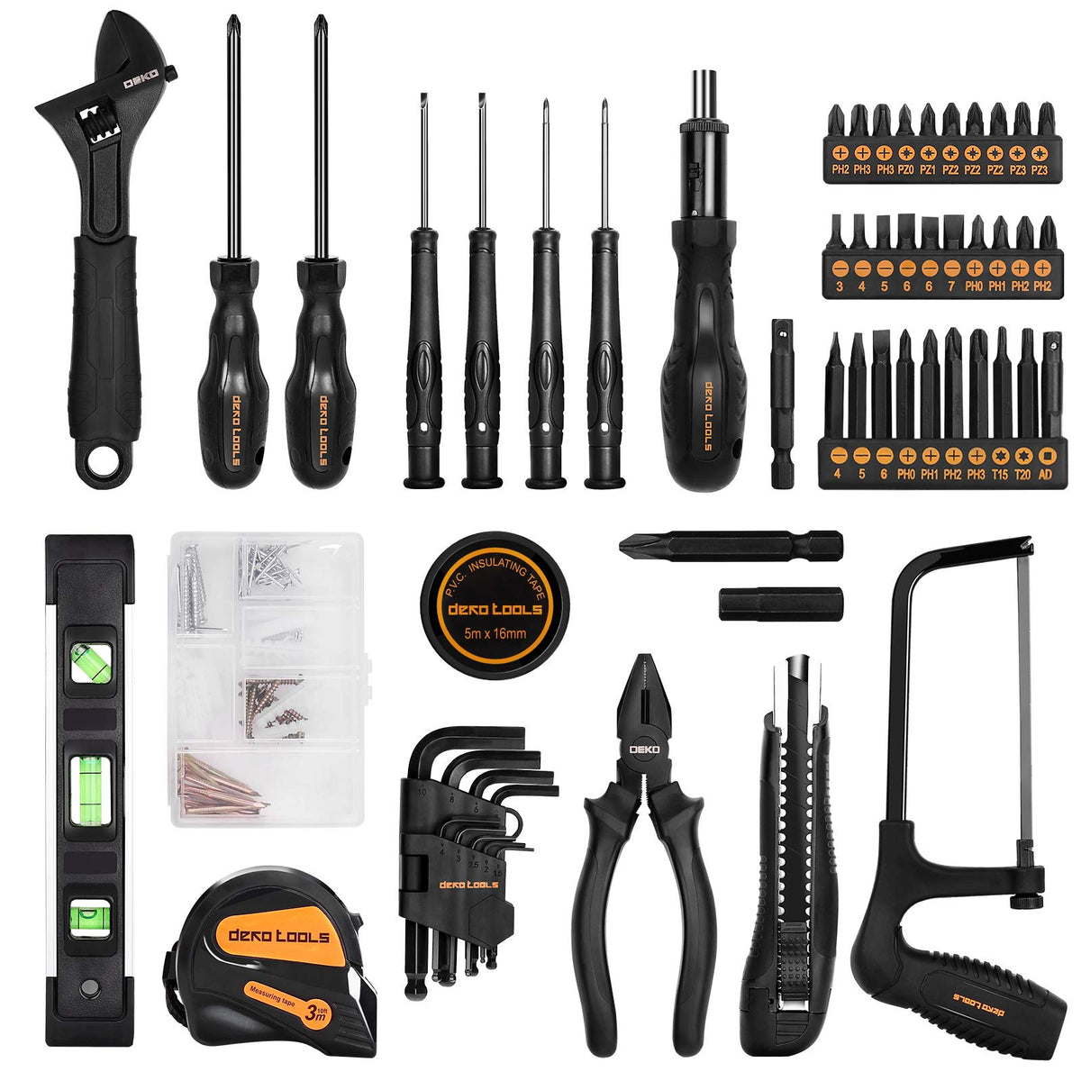 DEKOPRO socket set with versatile sizes for home tasks.