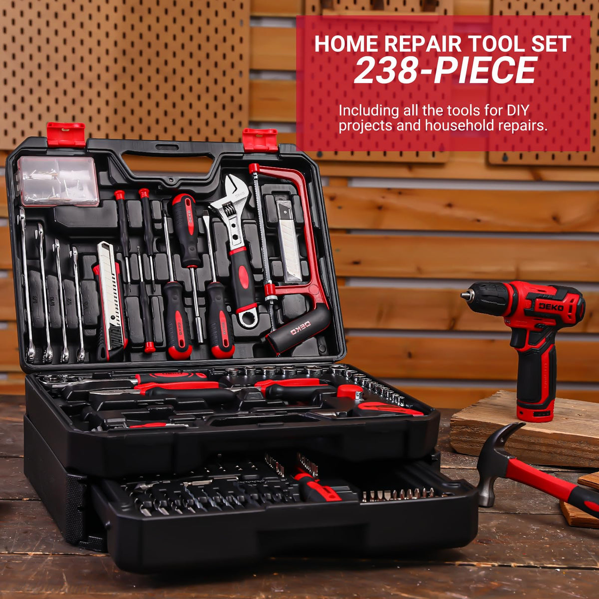 DEKOPRO 238-piece toolkit for DIY projects at home