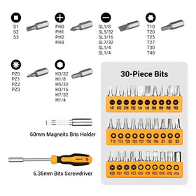 DEKOPRO 30-piece bit set enables easy repairs and customization