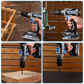 DEKOPRO blue cordless drill ideal for DIY tasks anywhere.