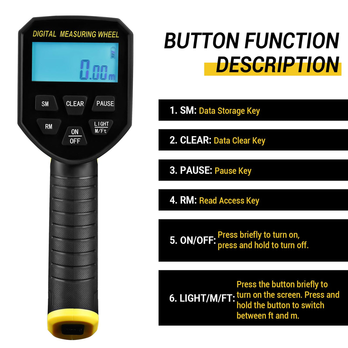 DEKOPRO 4V backlit LCD display enables clear readings in low light