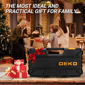 DEKOPRO 62-piece tool kit drive sockets for versatile fastener work.