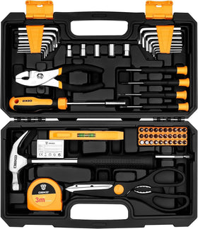 DEKOPRO 62-piece tool kit open box showing organized storage for easy access.