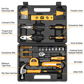 DEKOPRO case interior shows tools held securely for portable DIY projects