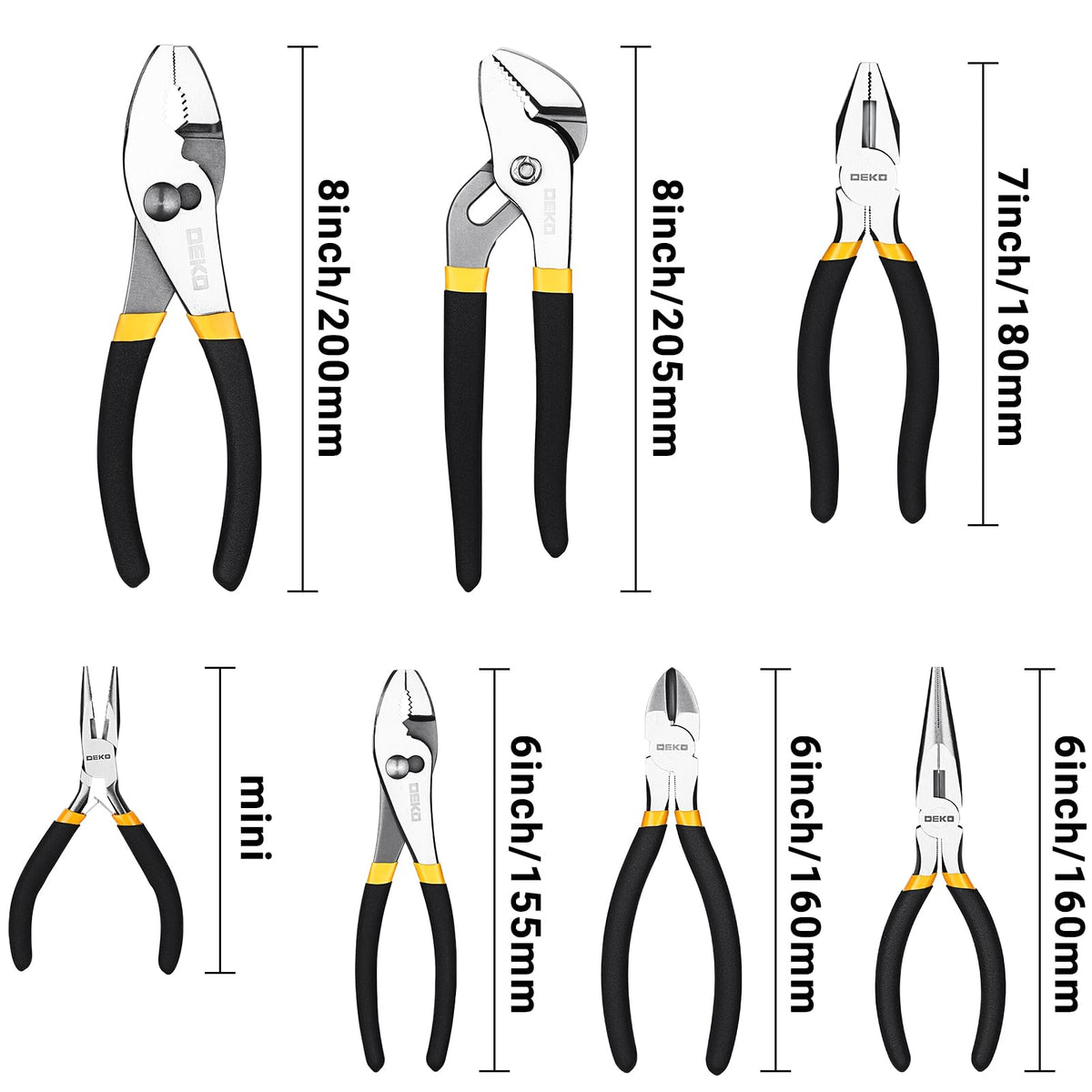 DEKOPRO 8-inch slip joint plier ideal for adjustable fasteners