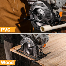 DEKOPRO circular saw full package including blade, hex wrench, and guide rail.