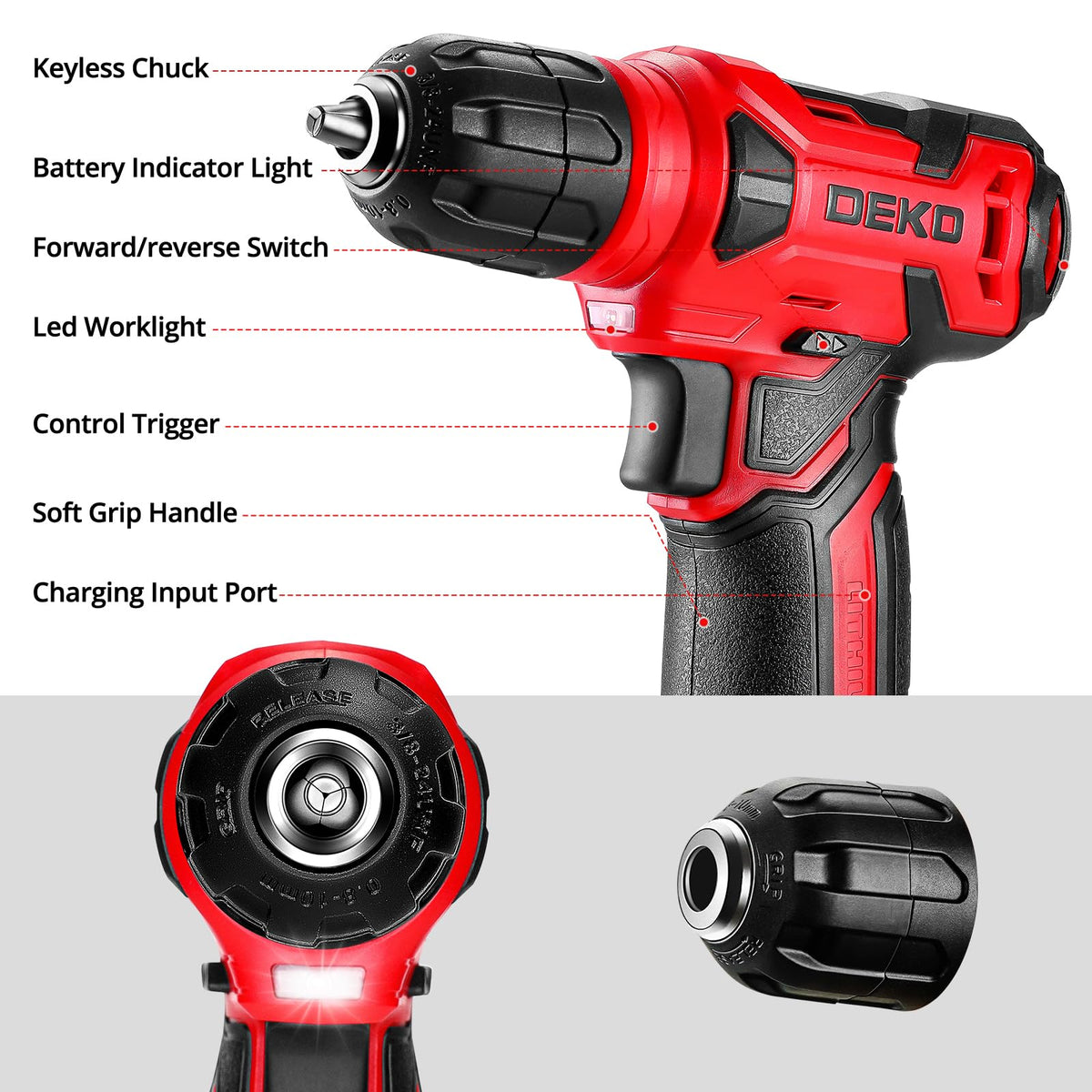 DEKOPRO claw hammer included for driving nails.