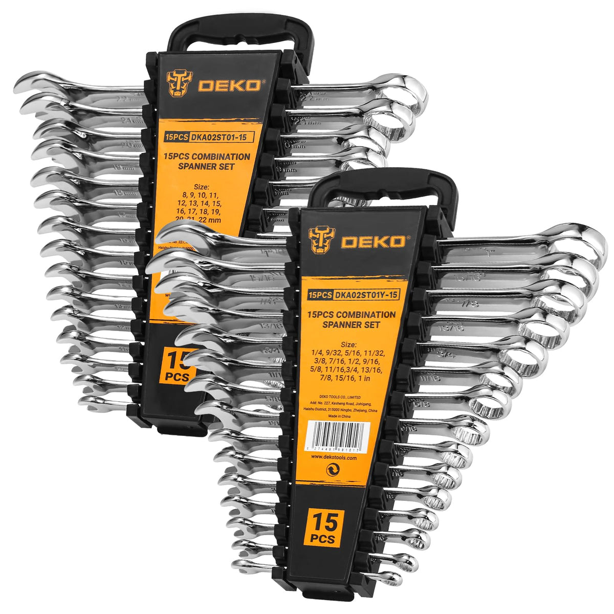 DEKOPRO combination wrench set in a tray improves organization and accessibility