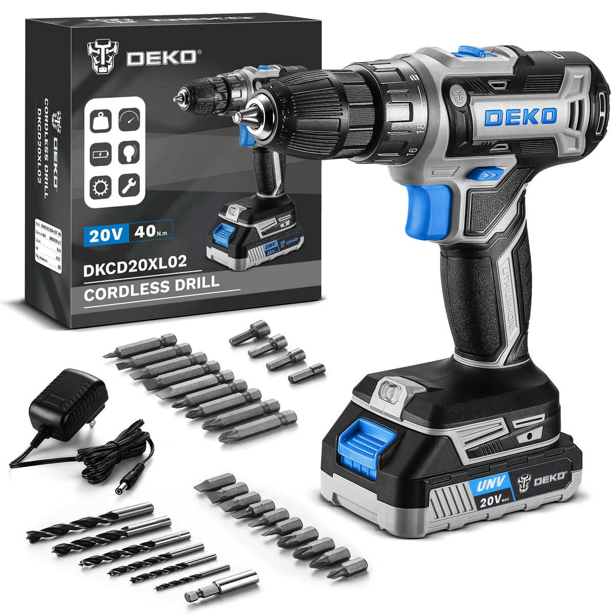 DEKOPRO cordless drill blue compact design for precise DIY tasks.