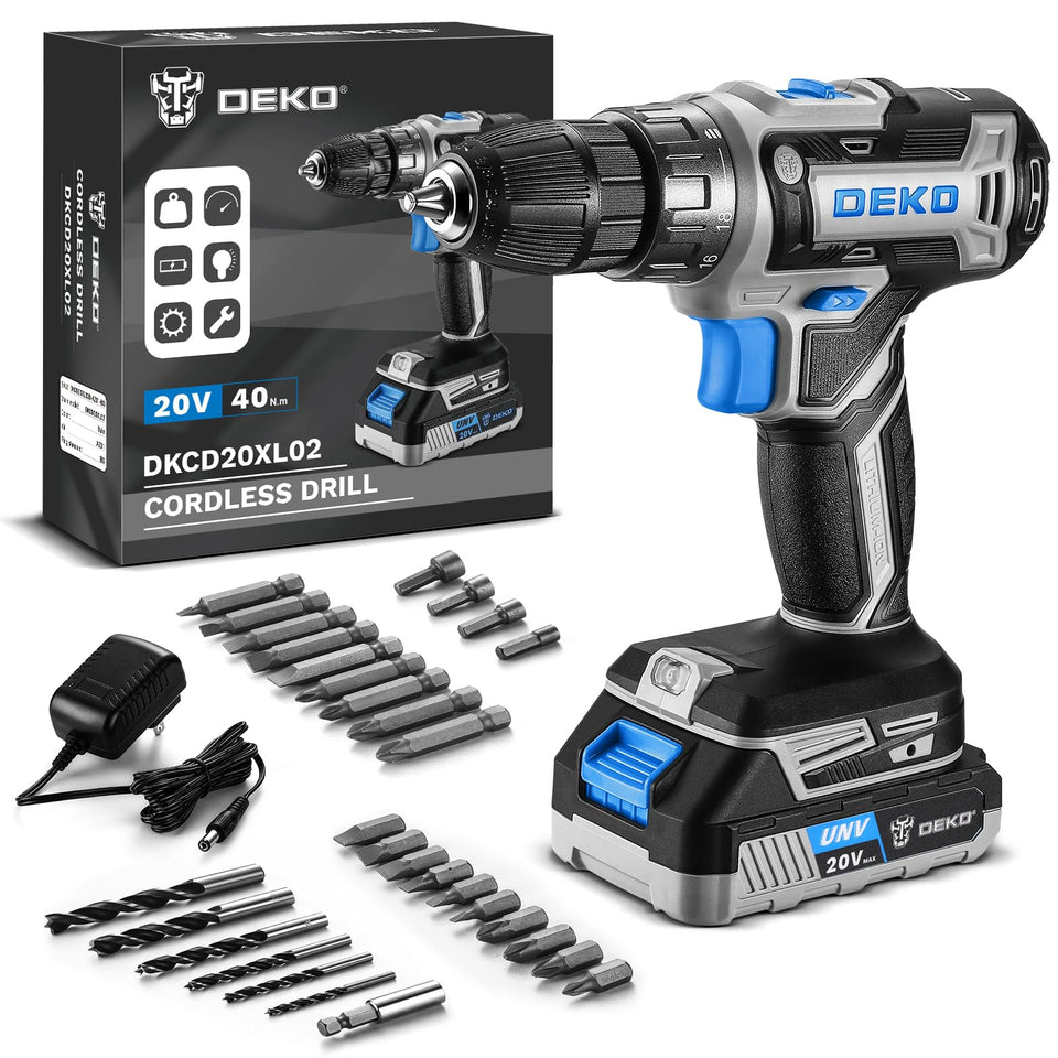 DEKOPRO cordless drill blue compact design for precise DIY tasks.
