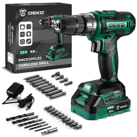 DEKOPRO cordless drill 20V front view showing compact design for easy handling