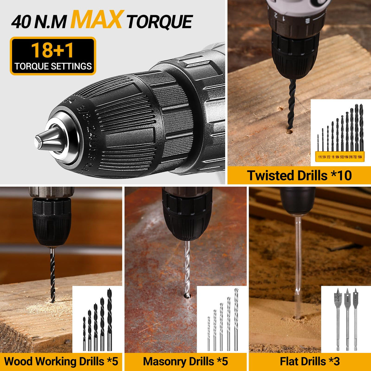 DEKOPRO cordless drill tool kit saw enables quick cuts for wood and DIY tasks