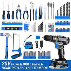DEKOPRO cordless power drill blue 20V ideal for quick home tasks.