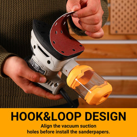 DEKOPRO detail sander 12-pcs sandpapers included for multiple tasks.