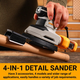 DEKOPRO detail sander three attachments for versatile fine sanding.