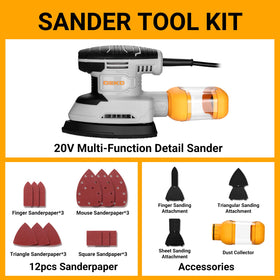 DEKOPRO detail sander dust-collection attachment for cleaner workspaces.
