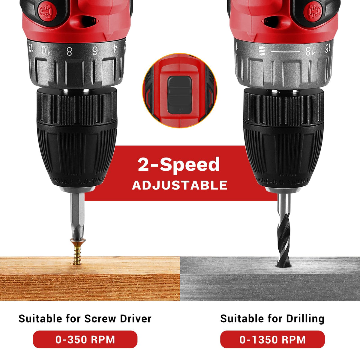 DEKOPRO drill bits set for wood and metal tasks.