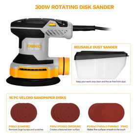 DEKOPRO dust box assembly demonstrates integrated dust collection during sanding