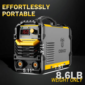 DEKOPRO electrode holder and work clamp included for versatile welding tasks