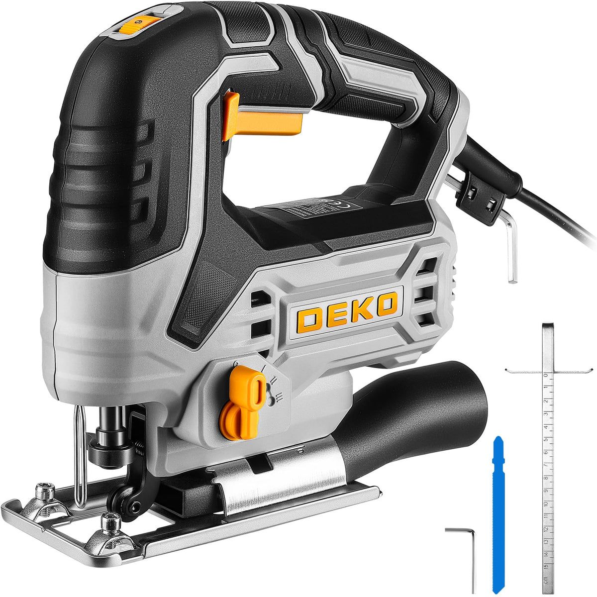 DEKOPRO jig saw corded operation for precise wood cuts