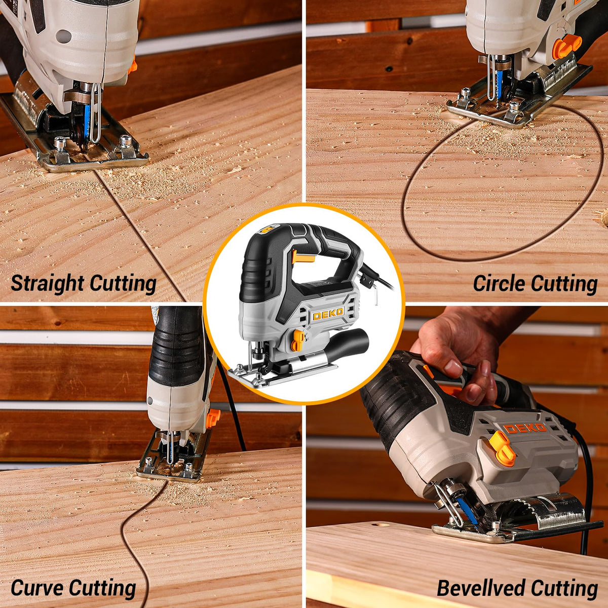 DEKOPRO jig saw dust port helps keep workspace clear