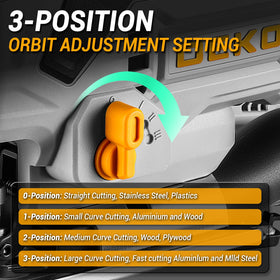 DEKOPRO jig saw four orbital settings tailor cut aggressiveness