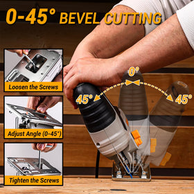 DEKOPRO jig saw tool-less blade clamp enables quick blade changes