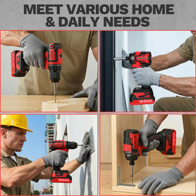 Lightweight design supports overhead drilling and tight-space work.