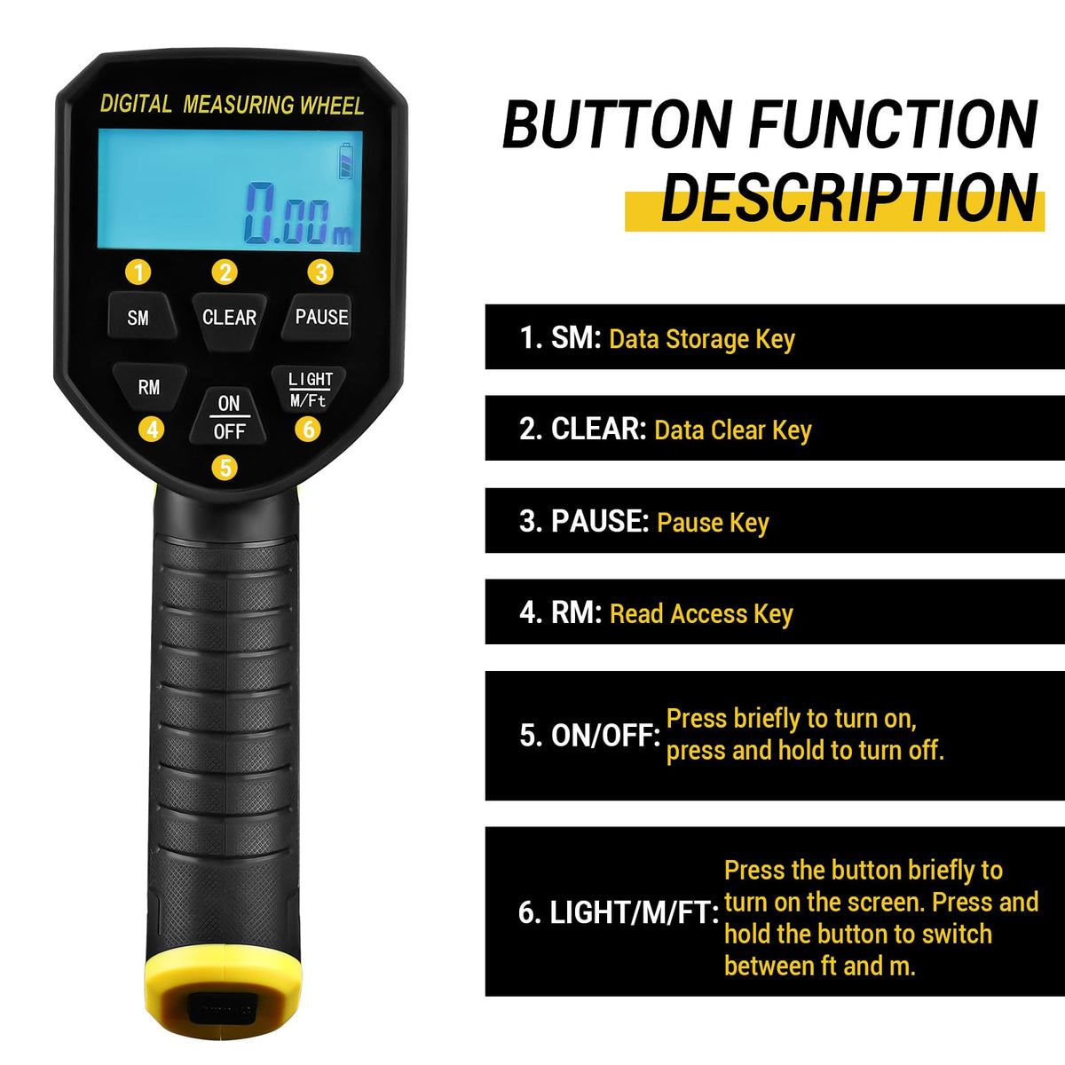 Extended to 40 inches for long on site distance measurements