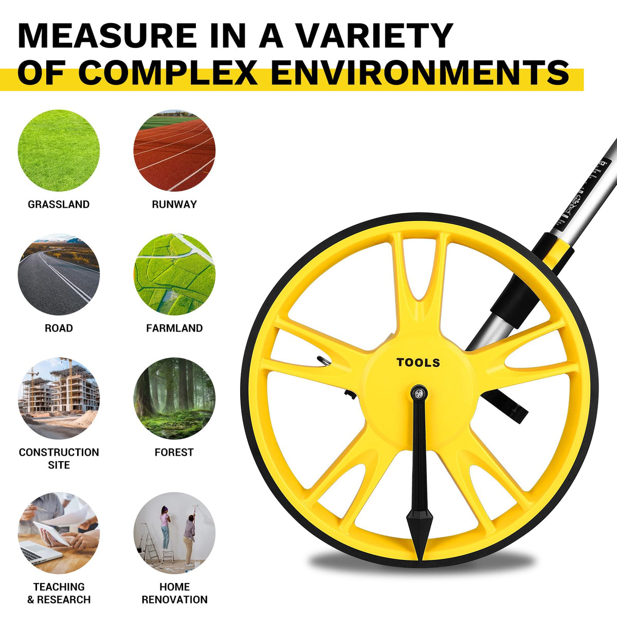 DEKOPRO measuring wheel extended length for long-distance measurements